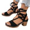 2025 neue Außenhandel Sommer Damen Riemen Keilsandalen große Größe Fischmaul dicker Absatz Riemen Keilsandalen