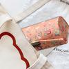 Lipstick Box with Mirror Floral Print Vintage Women Chinese Style Retro Lip Glosses Storage Box for Daily Life