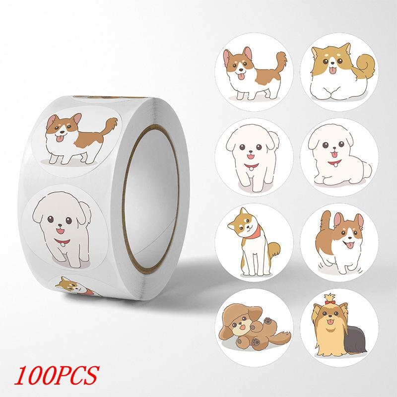 50-500pcs Kids Reward sticker  puppy dog Pattern encouragement stickers for Teachers Cute Animals Stickers Stationery Stickers