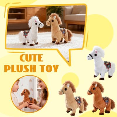 Electric Plush Toy, Simulated Horse Walking Sound, Wagging Tail, Children's Gift, Electronic Pet