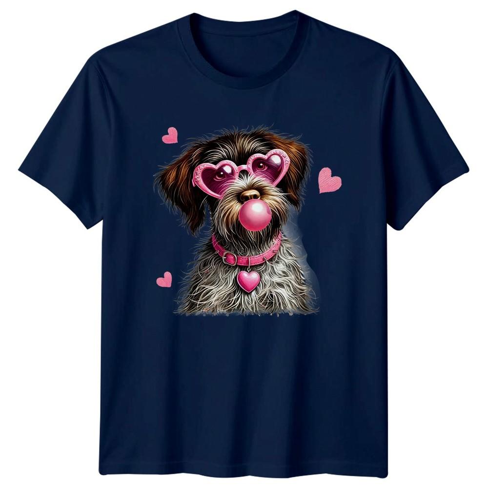 Dog Hearts Sunglasses Bubblegum Dogs Animals Unisexs TShirt Unisexs Tee Graphic Top