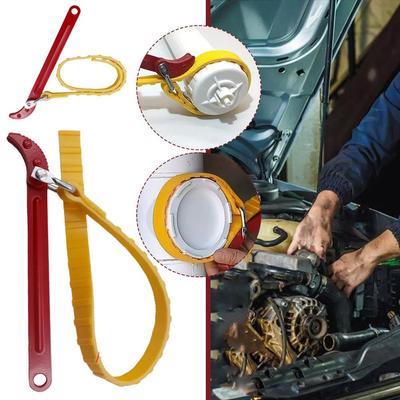 8/12IN Belt Wrench Oil Filter Puller Strap Spanner Chain Cartridge Opener Tools Wrench Strap Opener Adjustable Disassembly W3U9