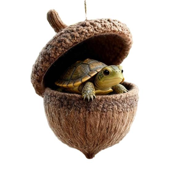 Forest Animal Acorn Hanging Ornaments Acrylic Christmas Tree Decor with Squirrel Rabbit Pony Designs 2D Flat Pendants for Holiday Gifting