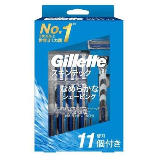 Gillette Machthin Skintech Shaving Razor for Men body 11 replacement blades (Razor + included)