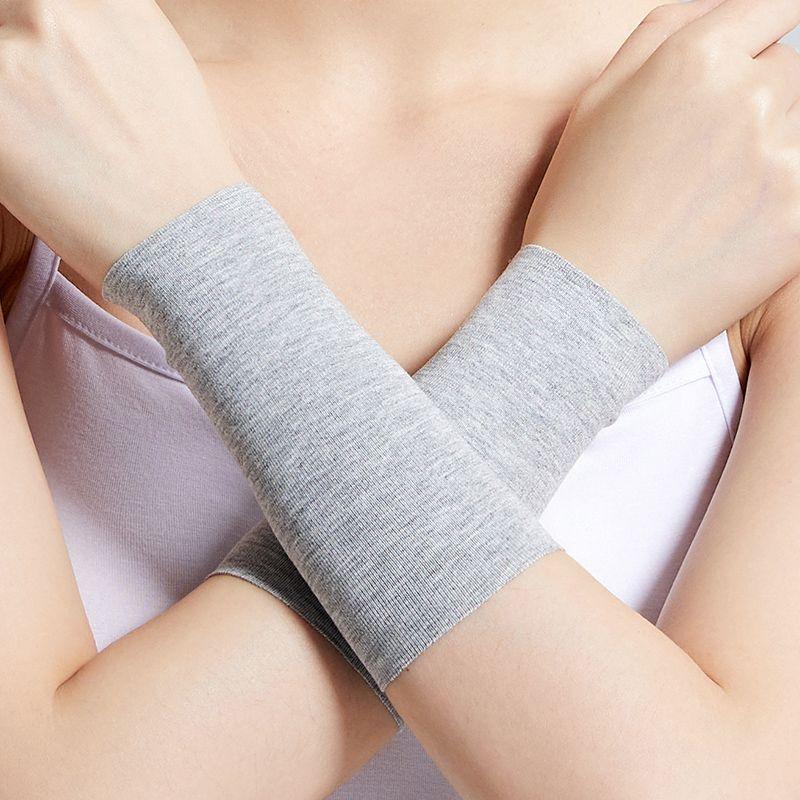

Modal Pure Cotton Arm Sleeves Men s and Women s Long Sleeves Summer Thin Air Conditioner Wrist Protector Elbow Pad Arm Joint Heattech Fake Sleeve Light gray [wrist length 15cm]] M