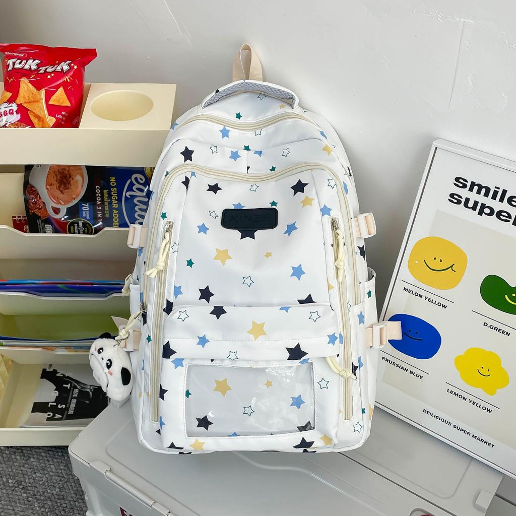 Schoolbag Campus School Bag Female Junior High School Student Cute Versatile Travel Backpack Large Capacity Leisure High School Student Backpack