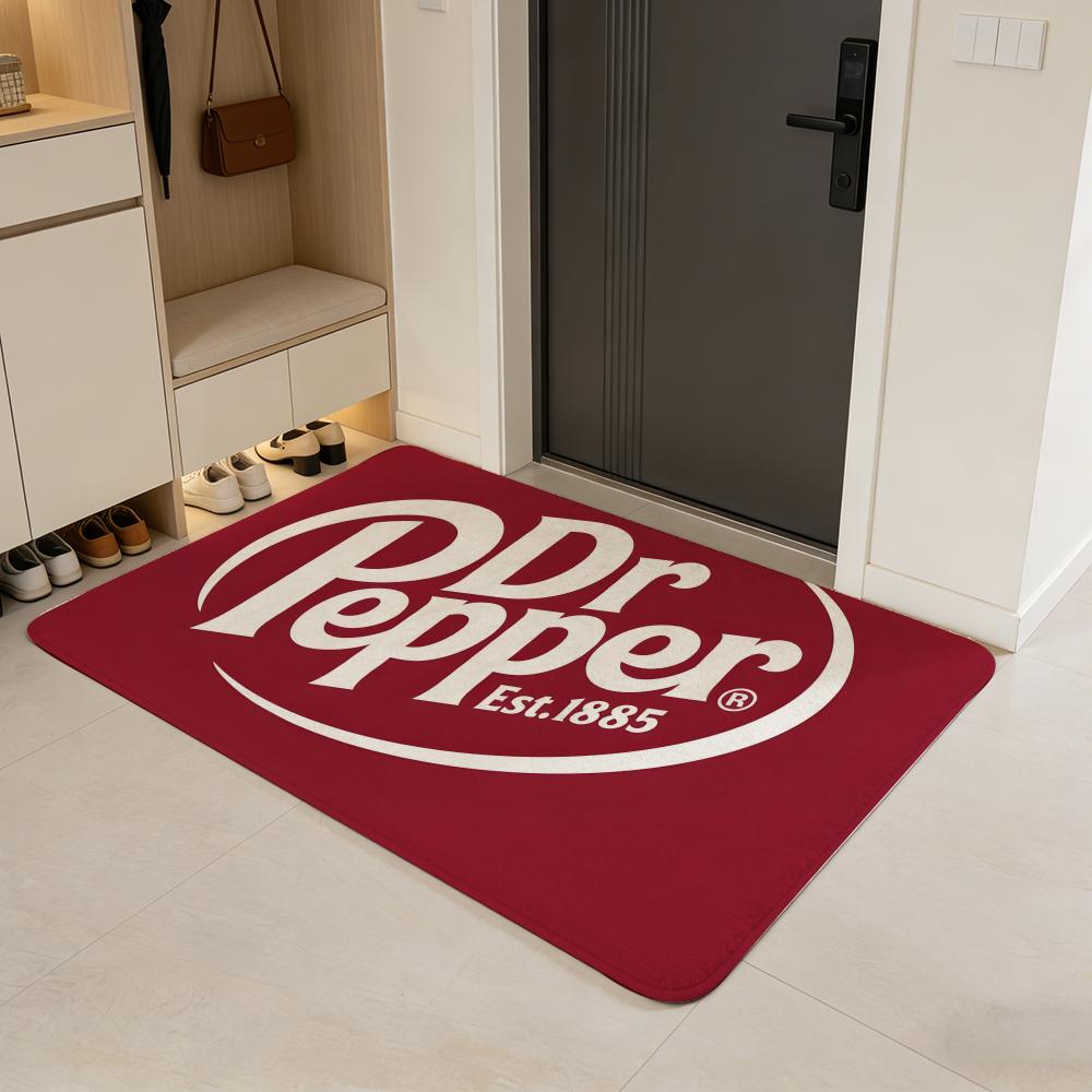 коврик для двери D-Dr Pepper, фланелевый коврик для двери, нескользящий, впитывающий, моющийся, для помещений, домашний ковер 40x60cm