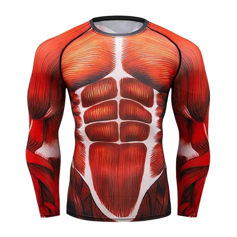 2026 New Autumn/Winter Men's 3D Full Body Skeleton Printed Long Sleeve Gothic Skeleton Pattern Round Neck Halloween Horror Punk