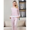 Lace Sexy Crew Neck Pure Modal Cotton Homewear Pajamas Women's Large Size Loose Long Sleeve Set