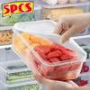1/2/5pcs Refrigerator Storage Box Meat Vegetable Fresh-keeping Storage Box Transparent Food Preservation Boxes Kitchen Organizer