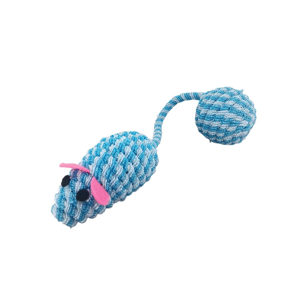 Interactive Cats Mouse Toy With Ball Tail, Colorful Woven Teaser Toy With Crinkle Sound, Automatic Cats Self-Play Entertainment Toy, Pet Chew And