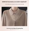 Women's Fashion Splicing Long Sleeve Two-Piece Shirt - Spring 2025 Collection for Middle-Aged Mothers