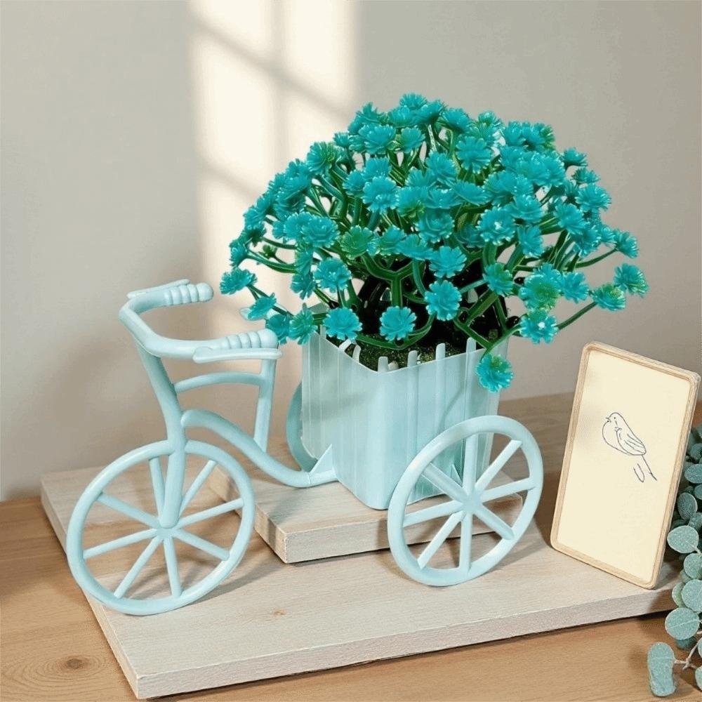 Country tyle Mini Bicycle Ornaments Decoration Artificial Flowers Ornaments  Desk