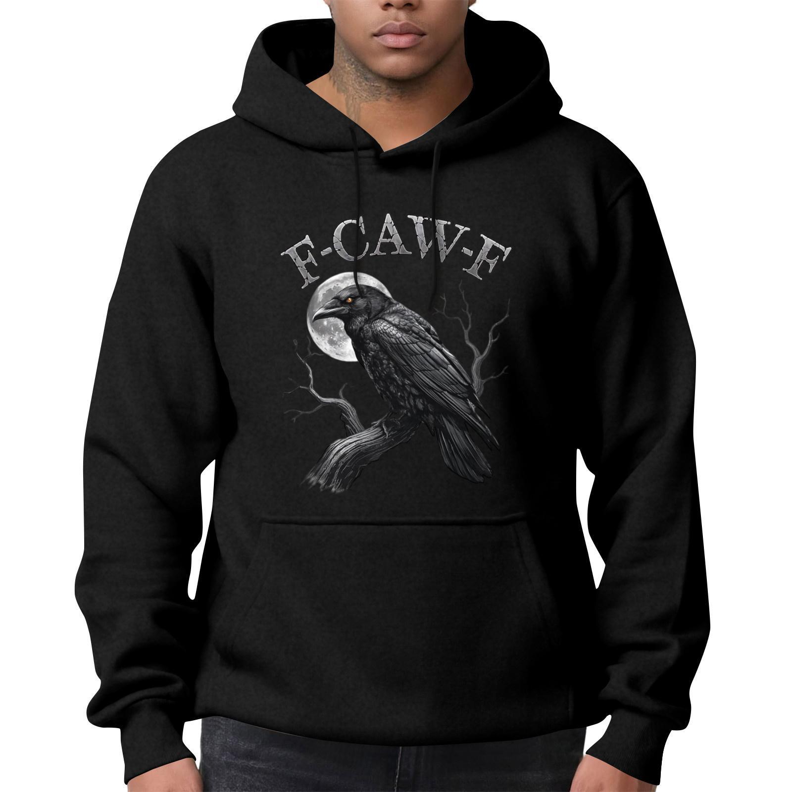 

Мужская модная повседневная толстовка с длинным рукавом, однотонная, с капюшоном L чёрный