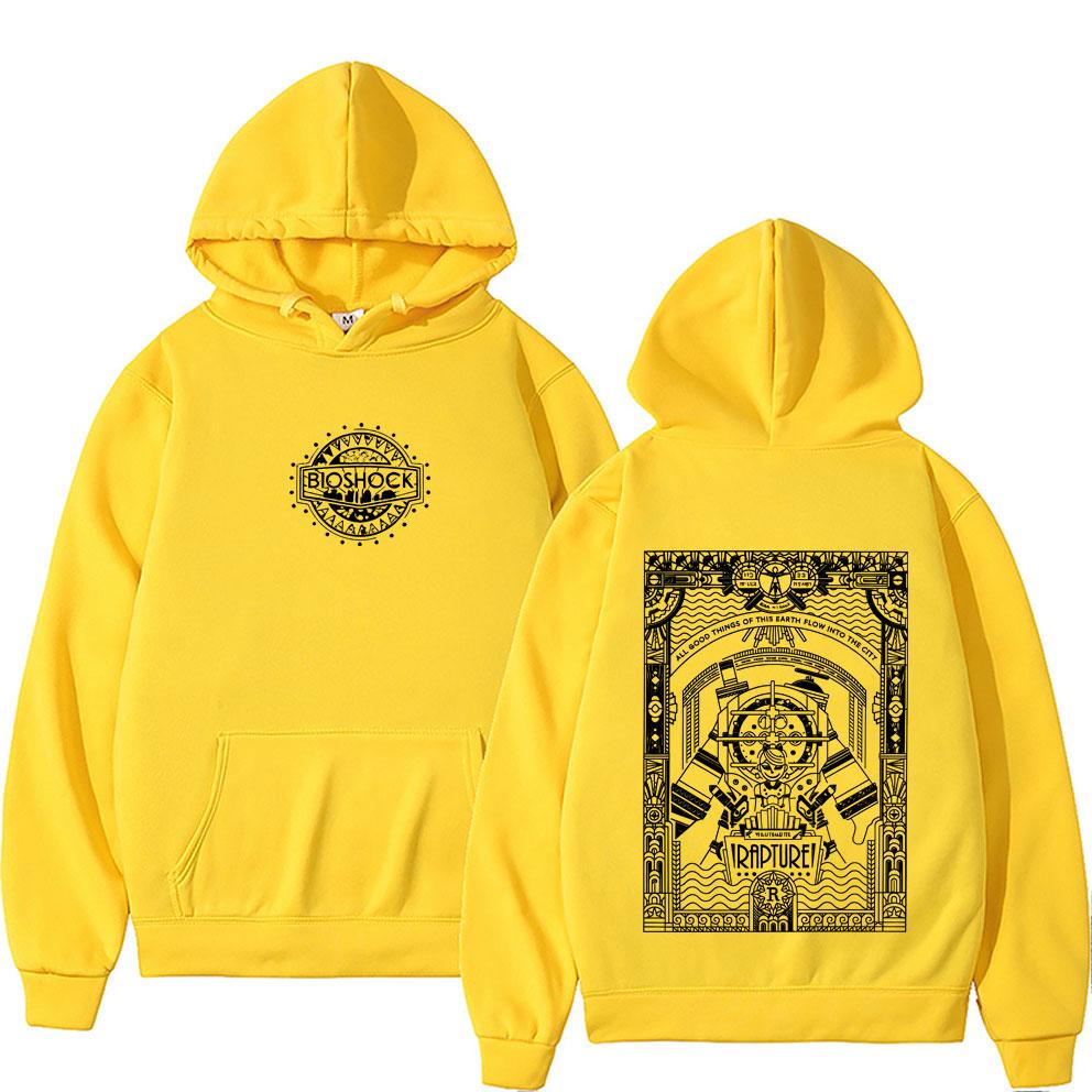 Classic Shooting Game Bioshock Merch Hoodie Unisex Gothic Oversized Pullover Hoodies Male Fashion Casual Fleece Sweatshirt
