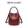 New Minimalist and Versatile Handmade Woven Women's Bag, Fashionable Single Shoulder Crossbody Bucket Bag, Handbag Handle, Mother Bag