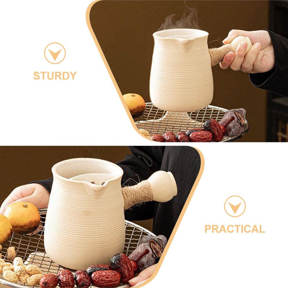 Compact Lightweight Clay Teapot for Daily Use Tea Serving Pot Decorative Retro Kitchen Teakettle Boiling Water Pot Household