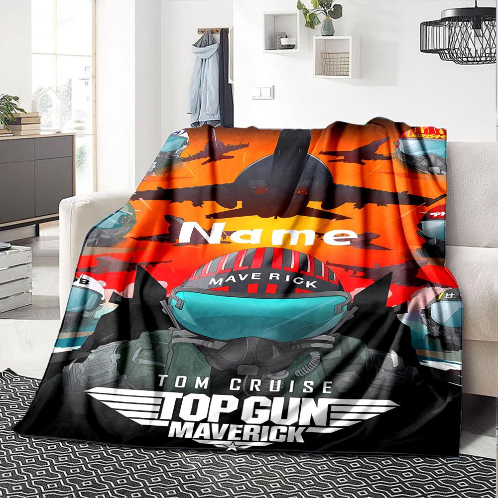 Customiz Name Personality Top Gun Maverick Blanket Soft &Warm Sofa Office Bed Travel Lunch Break Blanket, Gift Suitable All Seasons