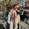 400g Retro Ethnic Bluebird Scarf: Women's Winter Warm Neck Warmer, High-End Imitation Cashmere Shawl.