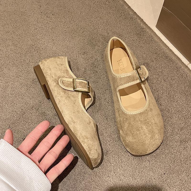 

Легкие и дышащие туфли-лодочки в стиле ретро на низком каблуке с закругленным носком, женские туфли-лодочки 2025 года на весну и осень с юбкой и круглым носком 40 хаки