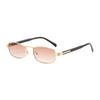 Retro metal narrow frame rectangular sunglasses men's and women's sunglasses trendy street shooting versatile high-end glasses
