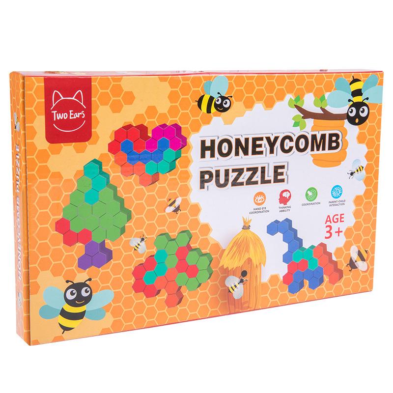 Children's Wooden Tetris Puzzle - Educational Toy for Early Learning and Logical Thinking