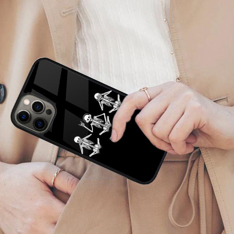 

Aesthetic Skeleton Skull Magnetic Phone Case For APPLE iPhone 17 Air 16 14 13 12 Pro Max 15 Plus Wireless Charge MagSafe Cover iPhone 13mini
