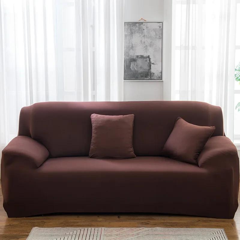 1/2/3/4 Seater Silk Cool Sofa Cover for Living Room L Shap Coner Couh Cover 2024 Spandex Extenble Sofa Protecter