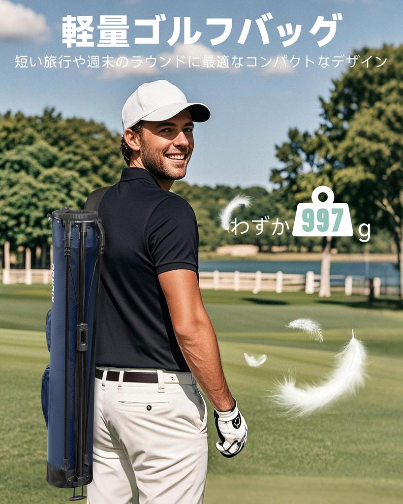 RIOROO Golf Stand Club Holds Automatic Stable 3 Large Capacity 3 Includes Cooler Suitable for Beginners and Unisex Bag, Self-Standing Case/Caddy Bag,