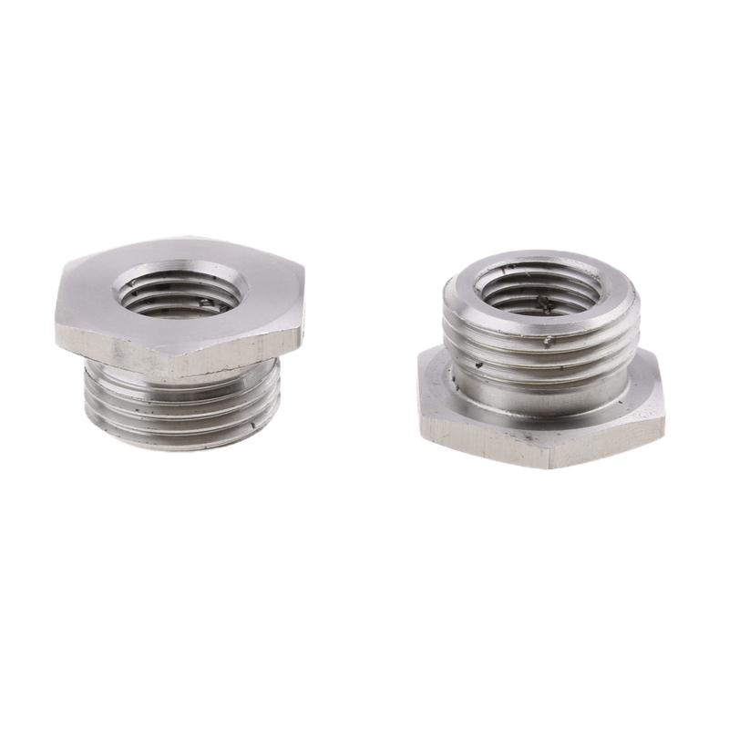 2x Stainless Reduce O2 Sensor Port Bungs Plug Adapters 18mm-12mm For Harley Easy To Install