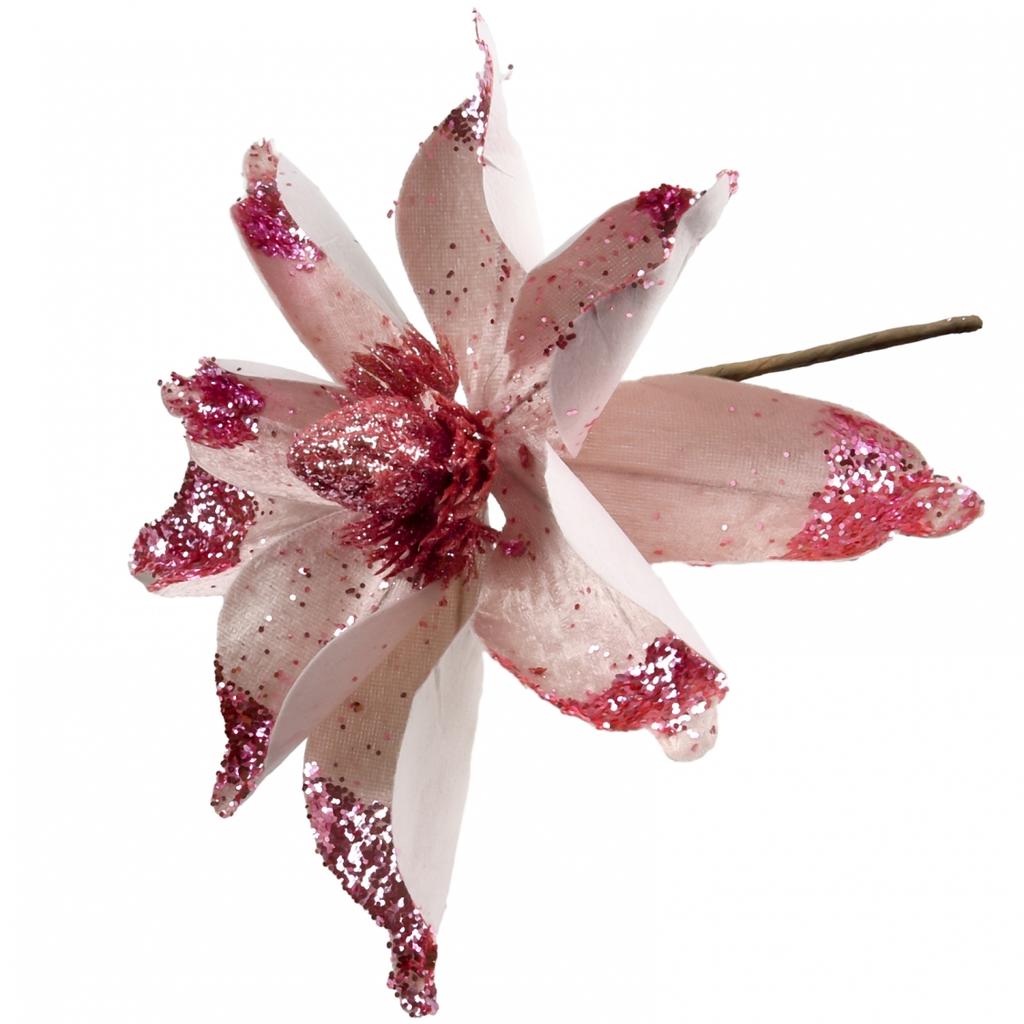 Christmas Poinsettia Glitter Flower Xmas Party Tree Decoration Brighten Up