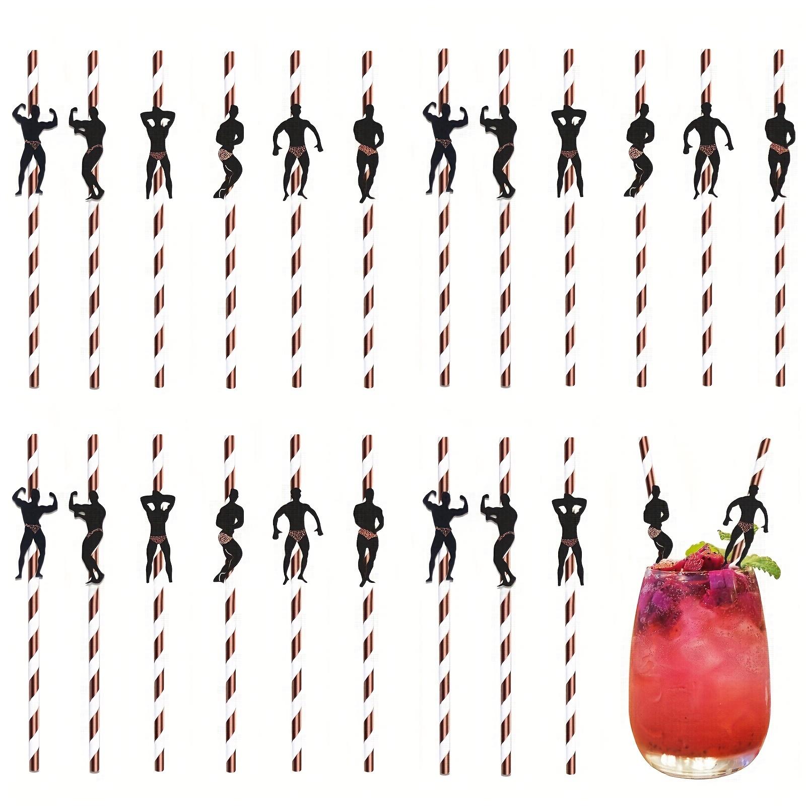 

24 шт. Одноразовые трубочки для вечеринки, Розово-золотые трубочки с танцорами и конфетти, Забавные трубочки для взрослых, Холостяцкая вечеринка, Любовь, Свадебная вечеринка, Празднование, Декоративные элементы 24pcs