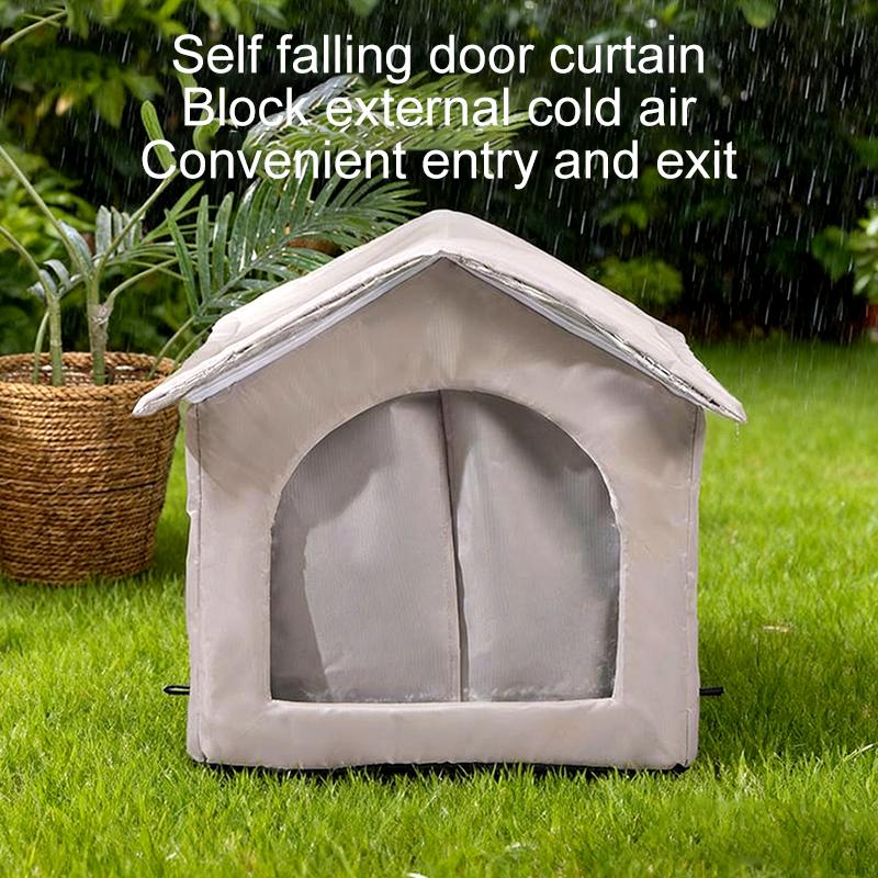 1Pc Aluminum Film Dog Oxford Cloth Warm Pet Air-conditioned House Convenient Cat Summer/Winnter Closed Pet Nest Large Space