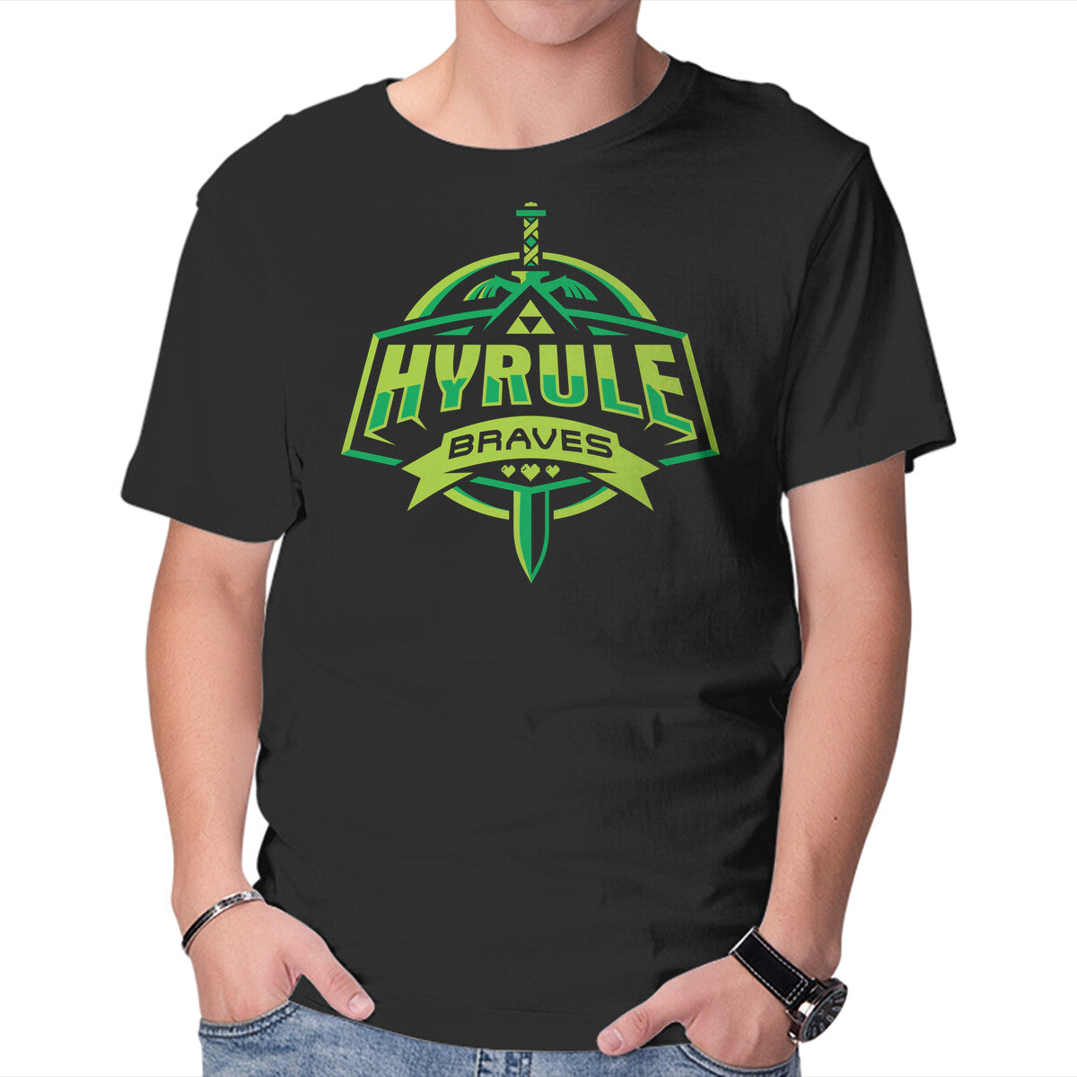 Unisex Crew Neck T-Shirt Hyrule Braves Graphic Short Sleeve Casual Tee XXXL