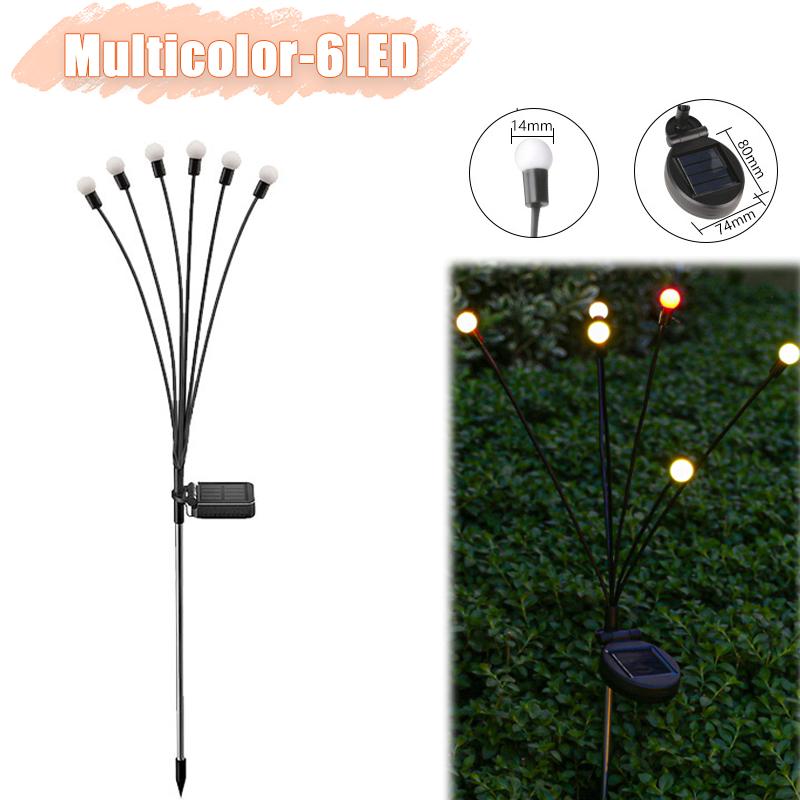 Solar Firefly Lights with 6/8/10 LEDs Starlight Swaying Garden Landscape Ambiance Lights for Patio Trail Outdoor Decor