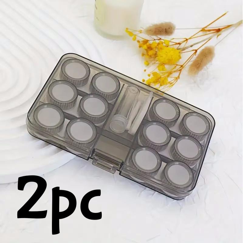 6-in-1 Contact Lens Case Transparent Eye Contacts Storage Box with Tweezer for Beauty Pupil Portable Travel Makeup Accessories