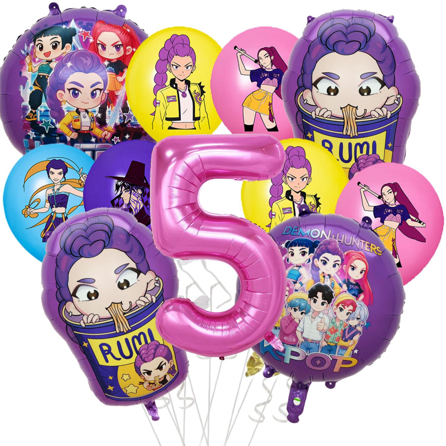 

1 набір Kpop Тема Мисливців на Демонів Алюмінієва Фольга Латексна Кулька Дитяча Прикраса на День Народження Аніме Kpop Аніме Вечірка Приладдя Подарунки 40inch