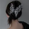 Vintage Butterfly Hair Clips Black/Sliver Metal Geometric Hair Barrettes Cross Design Elegant Large Hair Claw Clips