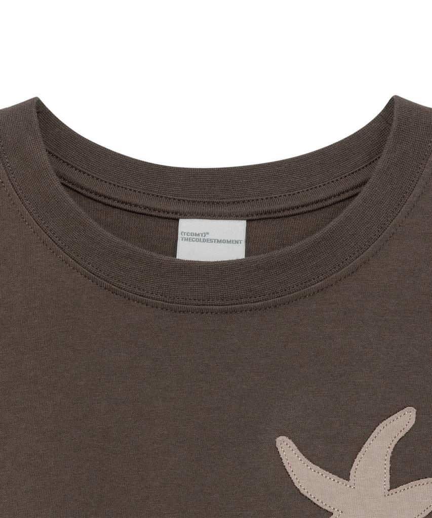 THE COLDEST MOMENT (W) Tcm Vintage Starfish Crop T (Brown)