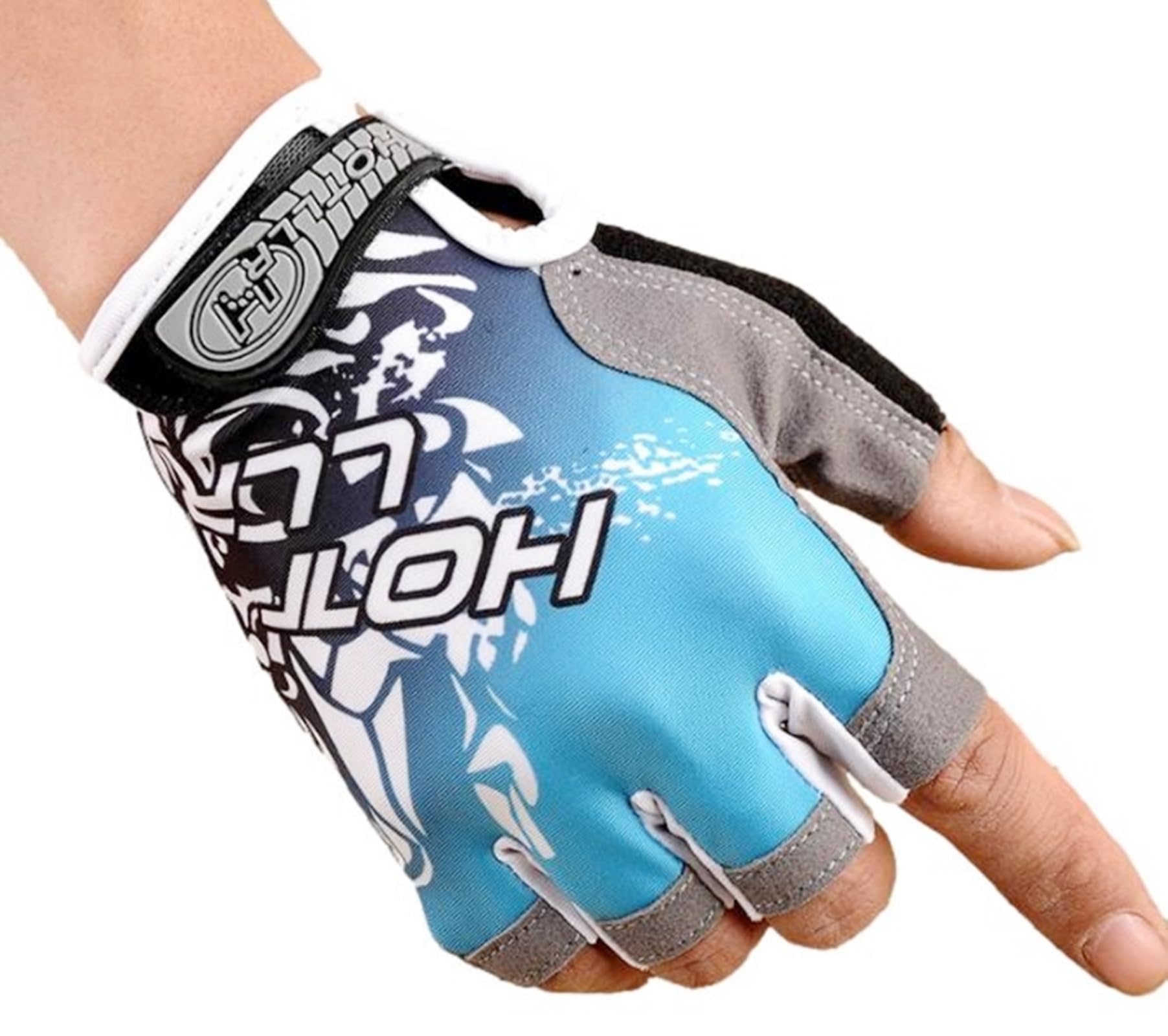

Komorebiya Cycling Unisex Gloves, Summer, 3D, Fingerless, Shock-Absorbing, Non-Slip, Breathable, (L, Blue) синий