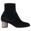 Ferragamo Catania Ankle Stretch Boots In Black Suede Black
