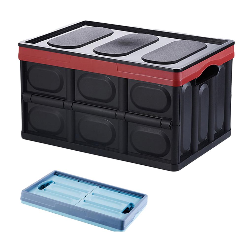 Car Trunk Organizer 30L Foldable Tools Equipment Storage Box for BBQ Lake - Black