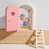 Doll House Wooden Fairy Elf Door Mini Home Decorations Craft Ornaments Cartoon Elf Door Room Wall Decoration Tale Accessories