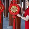 2025 New Style Chinese Knot Fu Character Tassel Pendant - Festive Red Disc for Living Room/New Year Decor