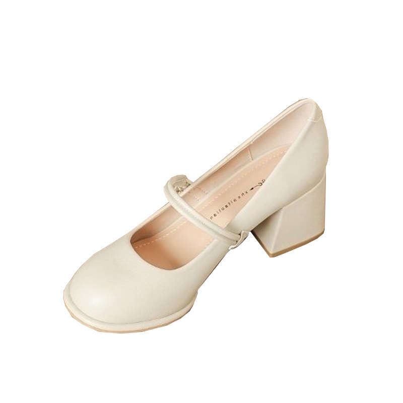 Mary Jane Shoes Women's New Spring and Summer Evening Breeze with Cheongsam Shoes Thick Heel Single Shoes High Heels Women