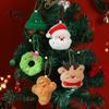 Cute Christmas Bag Charms Plush Keychain, Stuffed Santa Wreath Gingerbread Ornaments, Holiday Gift Accessories Charm Accessory for Backpack,