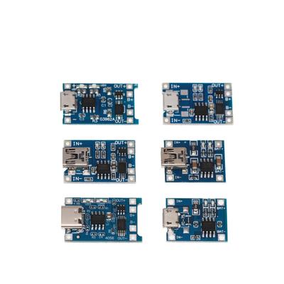 1A Type-C / Micro / USB 5V 1A 18650 TP4056 Lithium-batterijladermodulebord met bescherming Dubbele