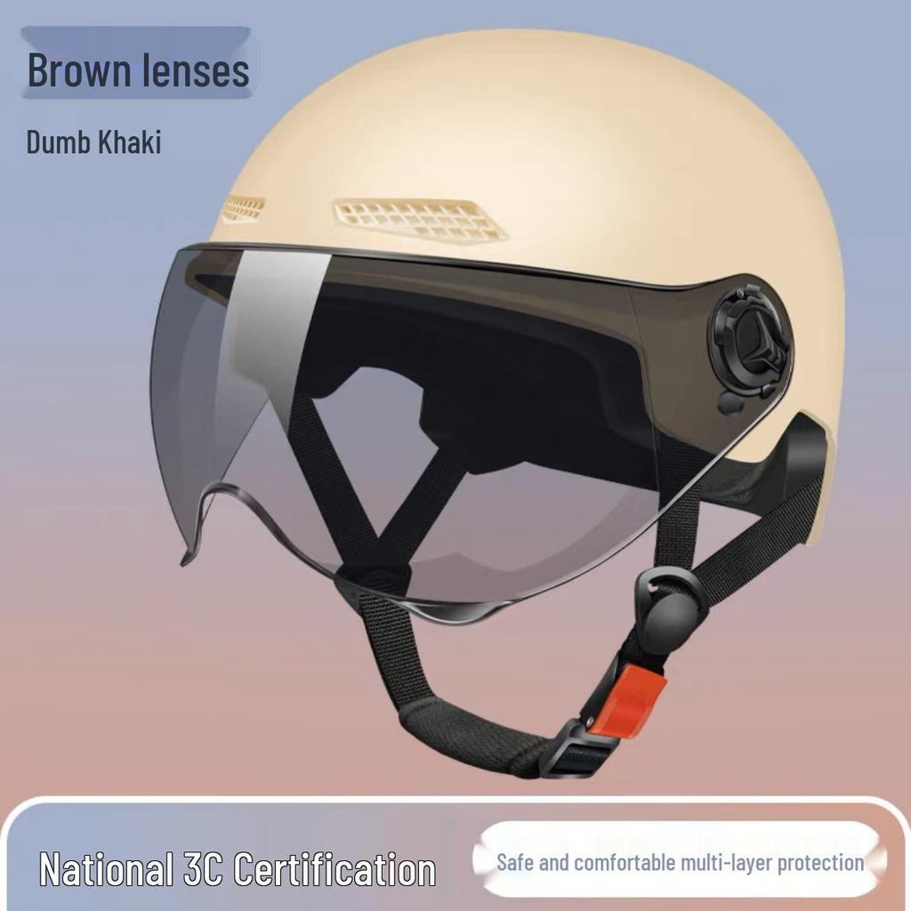 Unisex Summer Electric Vehicle Half Helmet for All-Season Use - Motorcycle Safety Helmet