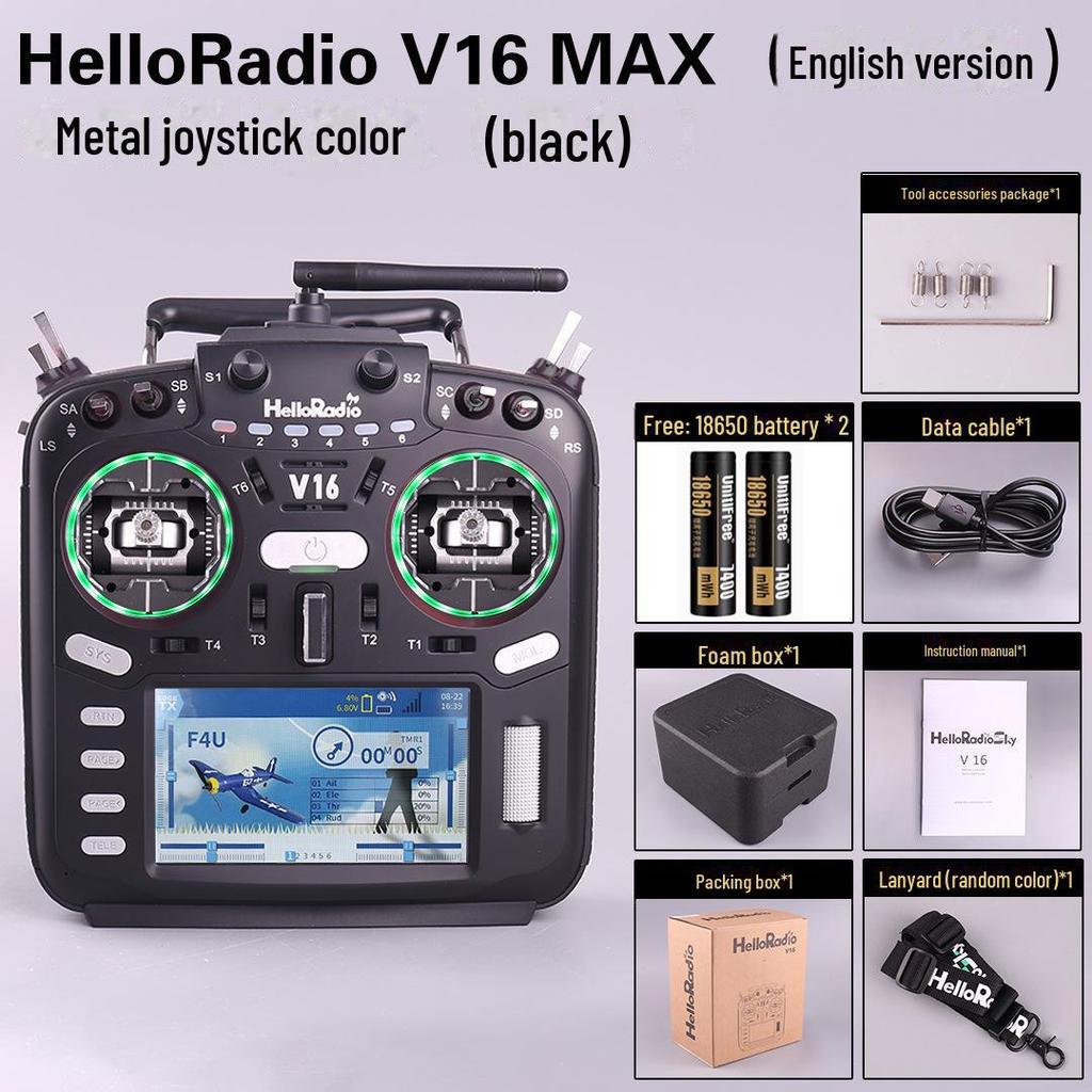 HelloRadio V16 MAX: Open Source Multi-Protocol Remote Control with Metal Joystick and High-Frequency EdgeTX for Drones