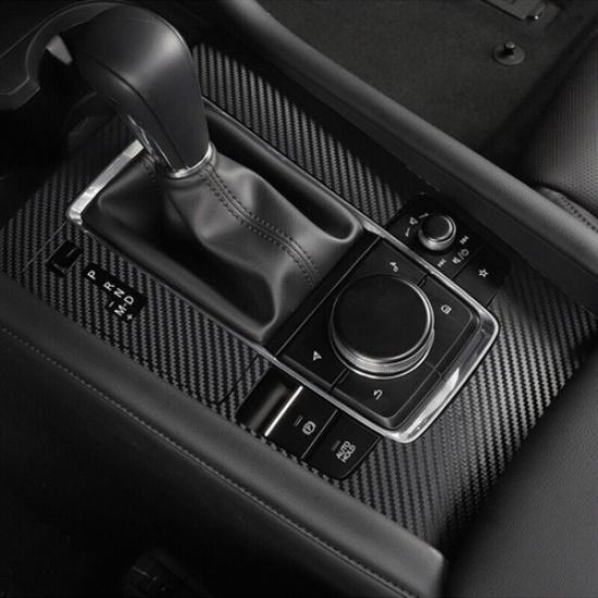 Carbon Fiber Middle Console Gear Shift Panel Sticker Trim For Mazda 3 -2024
